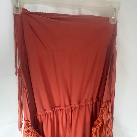 Cami String Halter Romper Jumpsuit Burnt Orange Women's Large Sexy Costume Cute - Picture 11 of 16